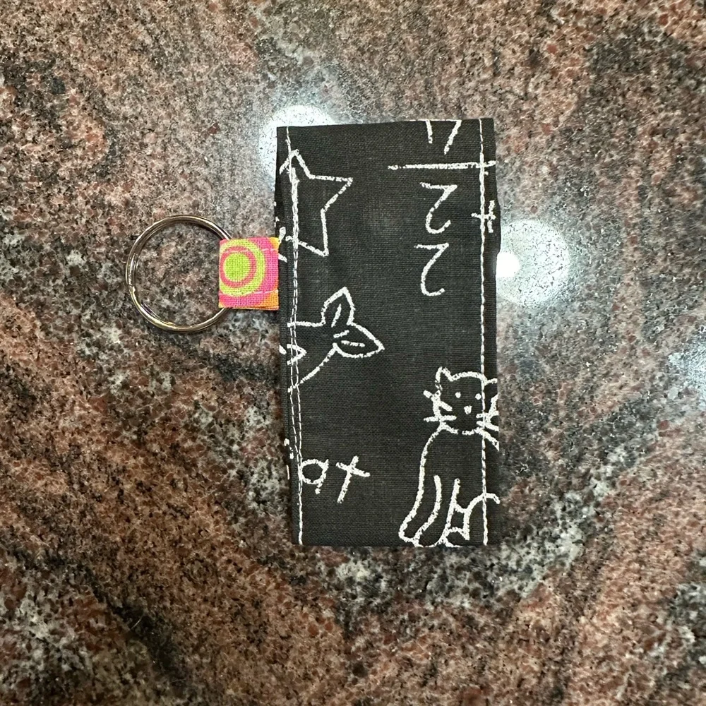 Handmade lip balm holder keychain- chalkboard design